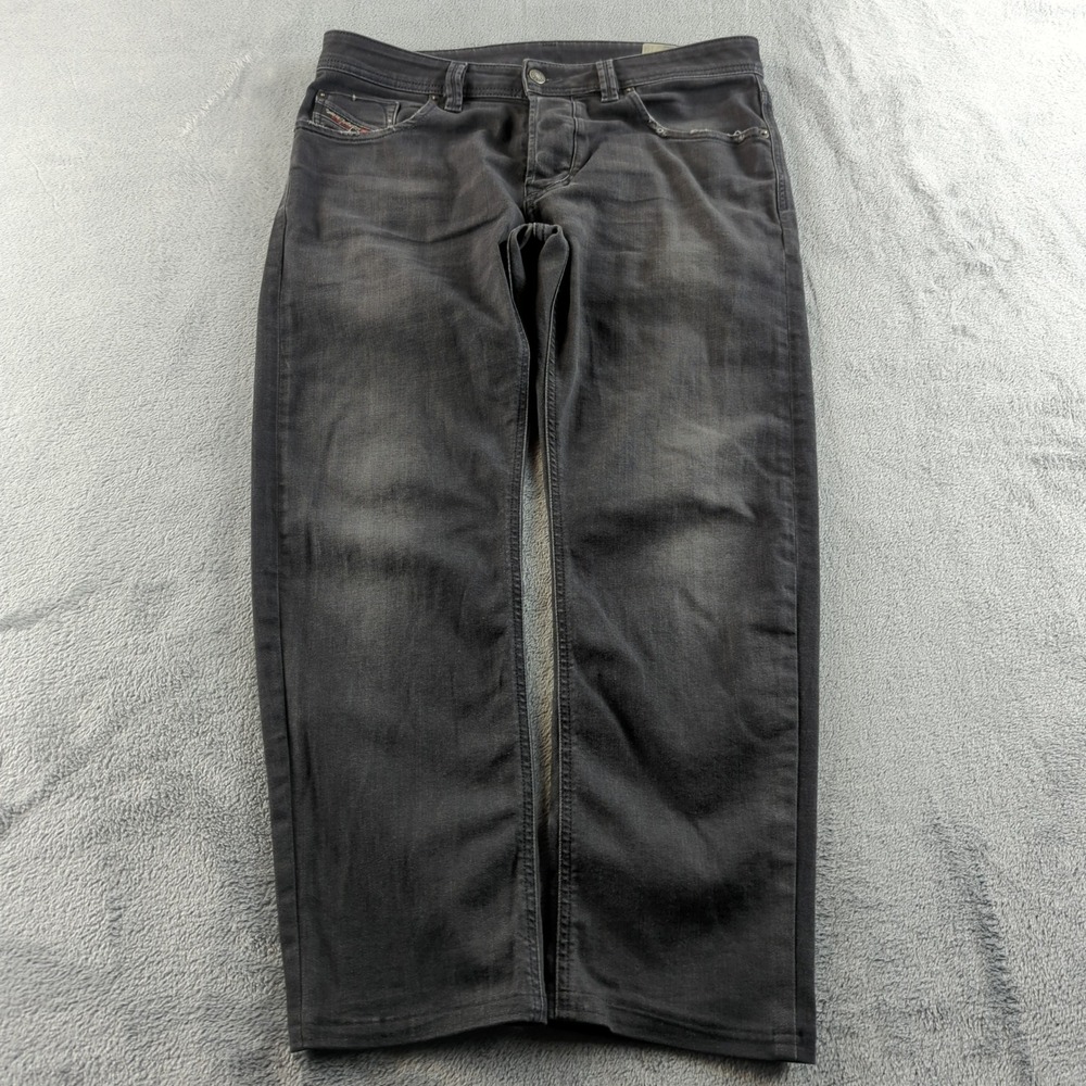 Diesel‎ Larkee Jeans Mens 34 (Fits 34x27) Black Faded Straight Stretch Denim